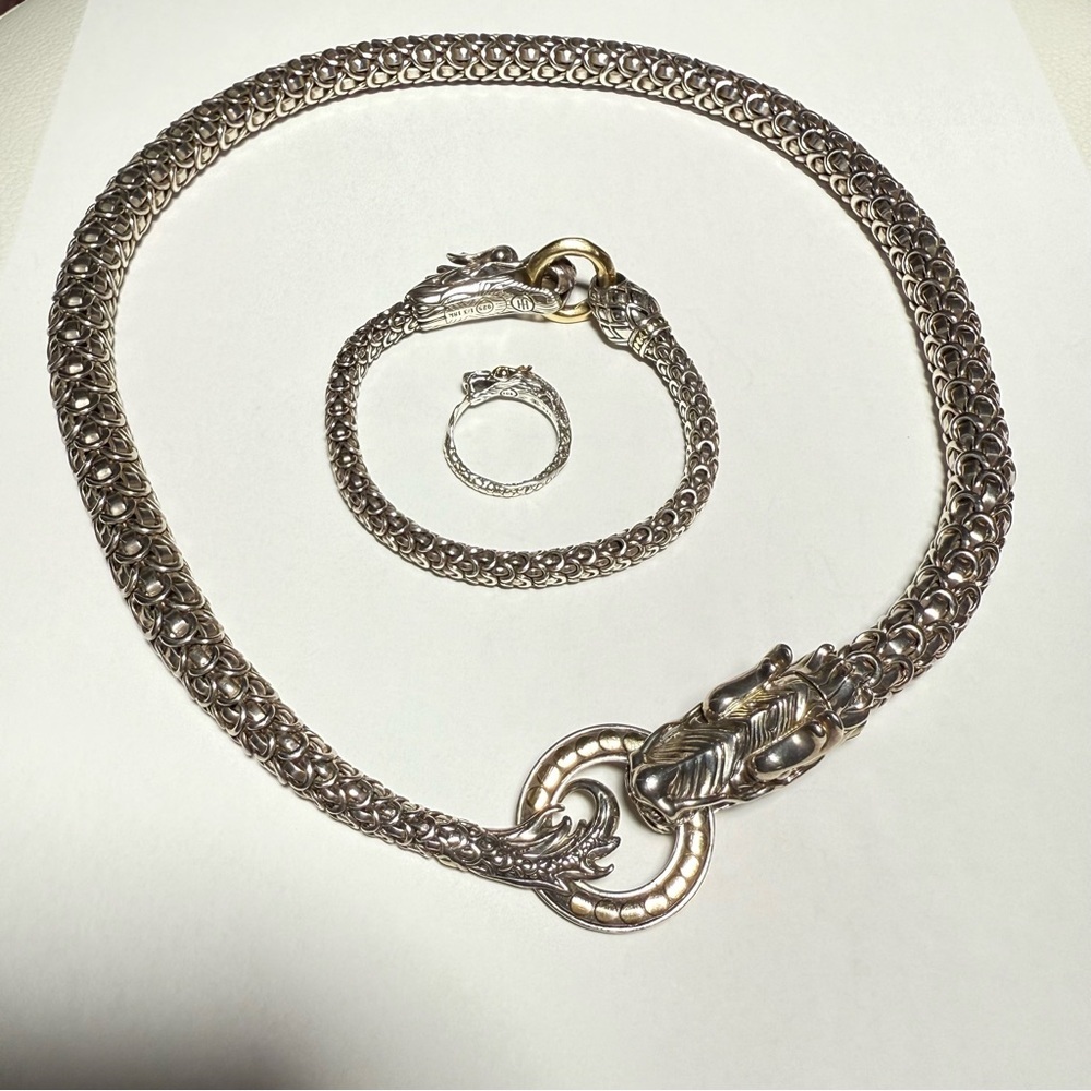 🐉 John Hardy Naga Necklace, Bracelet & Ring Set w/ Bags – SAVE OVER $1,500!